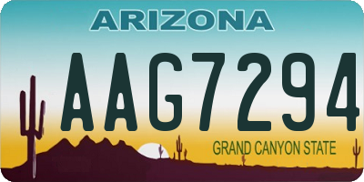 AZ license plate AAG7294