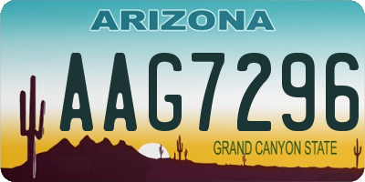 AZ license plate AAG7296