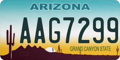 AZ license plate AAG7299