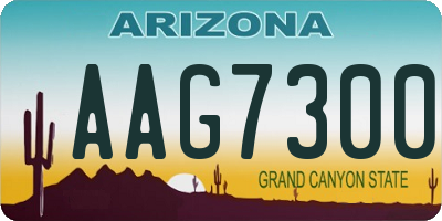 AZ license plate AAG7300