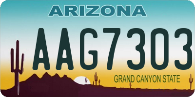 AZ license plate AAG7303