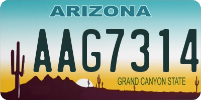 AZ license plate AAG7314