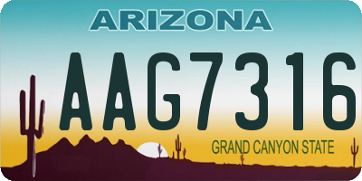 AZ license plate AAG7316
