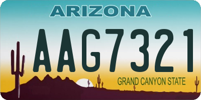AZ license plate AAG7321
