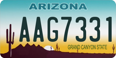 AZ license plate AAG7331