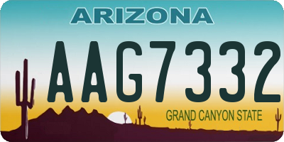 AZ license plate AAG7332