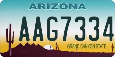AZ license plate AAG7334