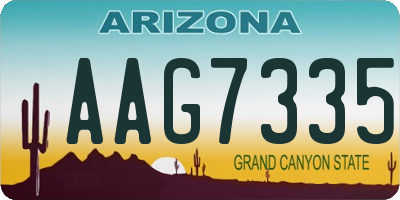 AZ license plate AAG7335