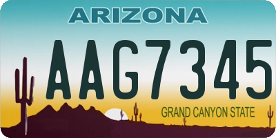 AZ license plate AAG7345