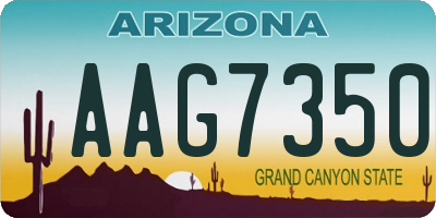 AZ license plate AAG7350