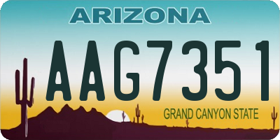 AZ license plate AAG7351