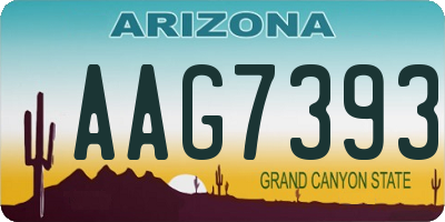 AZ license plate AAG7393