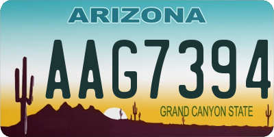 AZ license plate AAG7394