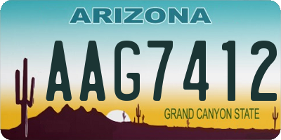 AZ license plate AAG7412