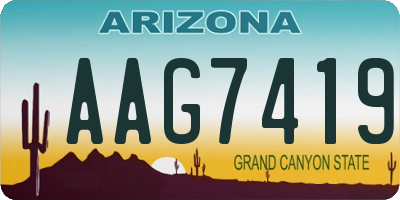 AZ license plate AAG7419