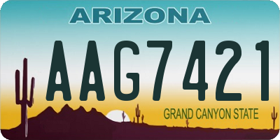 AZ license plate AAG7421