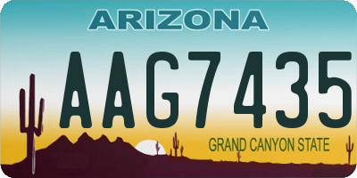 AZ license plate AAG7435