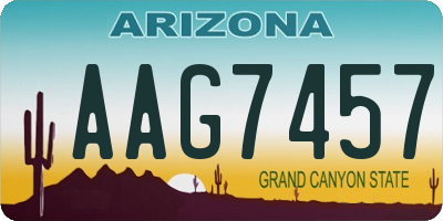 AZ license plate AAG7457
