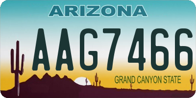 AZ license plate AAG7466