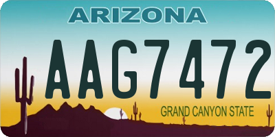 AZ license plate AAG7472