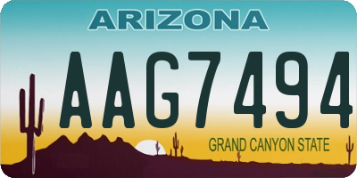 AZ license plate AAG7494