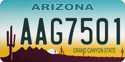 AZ license plate AAG7501