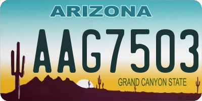 AZ license plate AAG7503