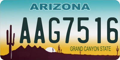 AZ license plate AAG7516