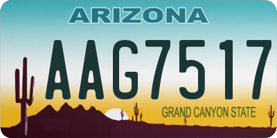 AZ license plate AAG7517