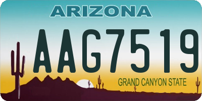 AZ license plate AAG7519