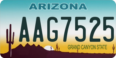 AZ license plate AAG7525