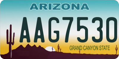 AZ license plate AAG7530