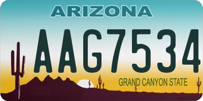 AZ license plate AAG7534