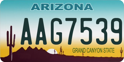 AZ license plate AAG7539