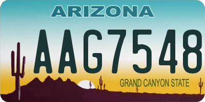 AZ license plate AAG7548