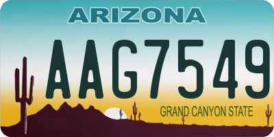 AZ license plate AAG7549