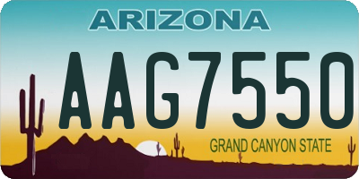 AZ license plate AAG7550