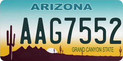 AZ license plate AAG7552