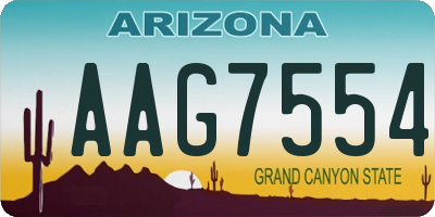 AZ license plate AAG7554