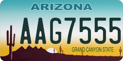 AZ license plate AAG7555