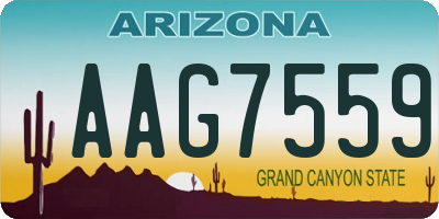 AZ license plate AAG7559
