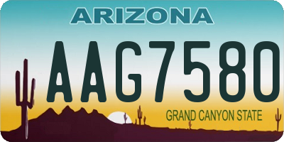 AZ license plate AAG7580