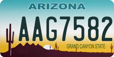 AZ license plate AAG7582