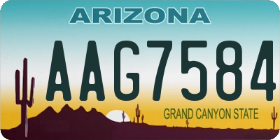 AZ license plate AAG7584