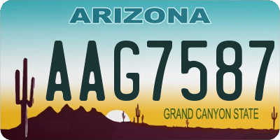 AZ license plate AAG7587