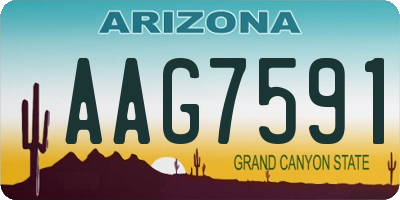 AZ license plate AAG7591