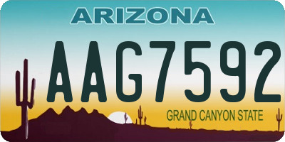 AZ license plate AAG7592