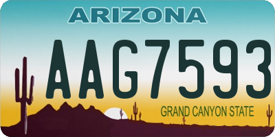 AZ license plate AAG7593