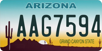 AZ license plate AAG7594