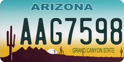 AZ license plate AAG7598